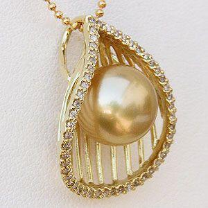ゴールデンパール ペンダントトップ 南洋真珠 k18 ゴールド ペンダント