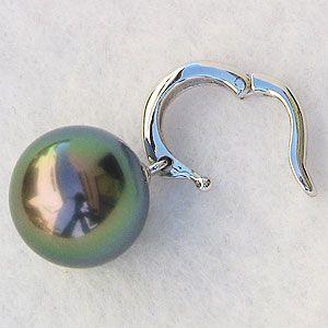 真珠 パール ペンダントトップ ヘッド タヒチ黒蝶真珠 10mm 開閉式