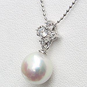 パール ペンダントトップ あこや真珠パール pt900 プラチナネックレス ダイヤモンド 6月誕生石 ジュエリー プレゼント ギフト ご褒美 自分買い pu_1