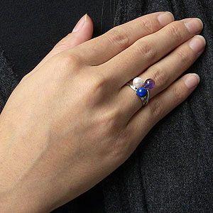 アメジスト リング 6mm k18 ホワイトゴールド シンプル 指輪