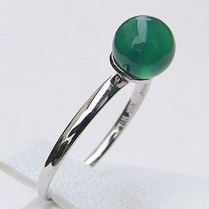 クリソ グリーンアゲート・緑メノウ リング 6mm k18 ホワイトゴールド