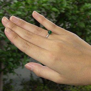 クリソ グリーンアゲート・緑メノウ リング 6mm k18 ホワイトゴールド