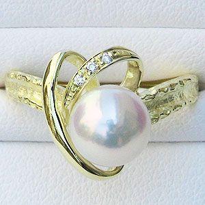 パールリング 普段使い パール リング k18 18金 指輪 真珠 本真珠