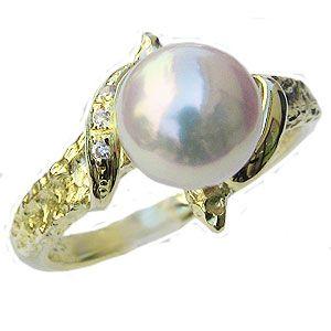 パールリング 普段使い パール リング k18 18金 指輪 真珠 本真珠