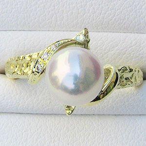 パールリング 普段使い パール リング k18 18金 指輪 真珠 本真珠