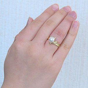 パールリング 普段使い パール リング k18 18金 指輪 真珠 本真珠