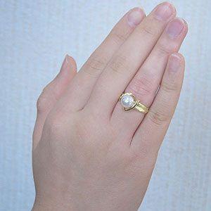 パールリング 普段使い パール リング k18 18金 指輪 真珠 本真珠