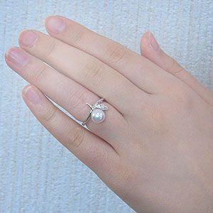 パールリング パール リング 真珠指輪 真珠 リング パール 指輪 k10 10k 10金 ホワイトゴールド ダイヤモンド 冠婚葬祭 プレゼント ギフト 自分買い puの画像