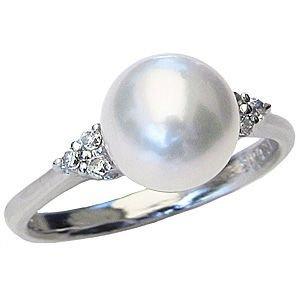 ぴ*の様 パールリング　ダイヤモンド　k18WG　8号 EDX_029355-1.jpg?v=1668219643&