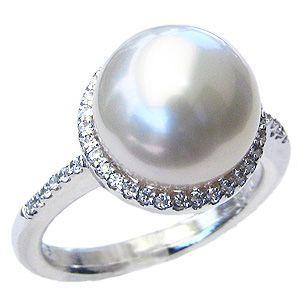 パール 指輪 真珠 リング 真珠 指輪 南洋白蝶真珠 11ｍｍ ブルーホワイト系 ダイヤモンド 0.22ct t900 プラチナ フォーマル プレゼント ギフト 自分買い