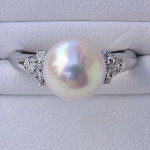 パールリング 普段使い パール リング プラチナ 真珠 指輪 本真珠 ダイヤモンドt 900 レディース 冠婚葬祭 プレゼント ギフト 自分