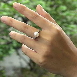 パールリング 普段使い パール リング k18 18金 真珠指輪 本真珠