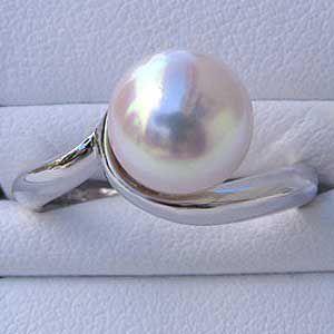 パールリング 普段使い パール リング k18 k18 18金 真珠 あこや本真珠 ホワイトゴールド ピンクホワイト系 9mm 冠婚葬祭 プレゼント ギフト 自分買い