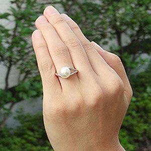 パールリング 普段使い パール リング あこや本真珠 k10 ホワイト