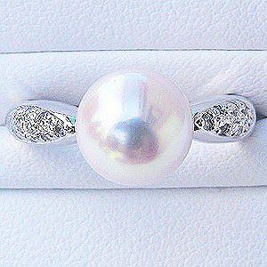 パールリング 普段使い パール リング k18 k18 18金 真珠指輪 本真珠 ダイヤモンド ホワイトゴールド 冠婚葬祭 プレゼント ギフト ご褒美 自分買い pu