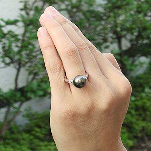 パール リング レディース 真珠リング 指輪 タヒチ黒蝶真珠 10mm リング プラチナ ジュエリー フォーマル 人気 プレゼント ギフト ご褒美 自分買い pu_3
