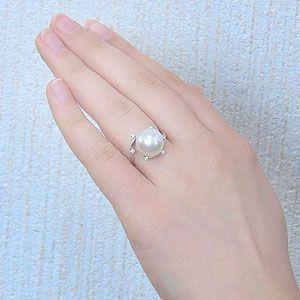 パール 指輪 真珠 リング 南洋白蝶真珠 12mm プラチナ ジュエリー