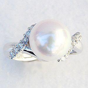 パールリング パール リング 真珠指輪 真珠 リング パール 指輪 k10 10k 10金 ホワイトゴールド ダイヤモンド 冠婚葬祭 プレゼント ギフト 自分買い pu_1