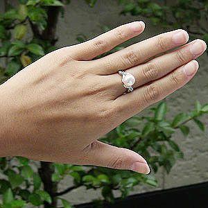 パールリング パール リング 真珠指輪 真珠 リング パール 指輪 k10 10k 10金 ホワイトゴールド ダイヤモンド 冠婚葬祭 プレゼント ギフト 自分買い pu_2