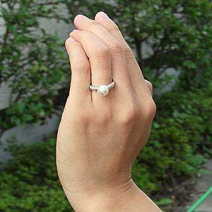 パールリング 普段使い パール リング 真珠 指輪 あこや本真珠 シルバー キュービックジルコニア 冠婚葬祭 人気 プレゼント ギフト ご褒美 自分買い puの画像