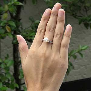 パールリング パール リング 真珠指輪 真珠 リング パール 指輪 k10 10k 10金 ホワイトゴールド ダイヤモンド 冠婚葬祭 プレゼント ギフト 自分買い pu_1