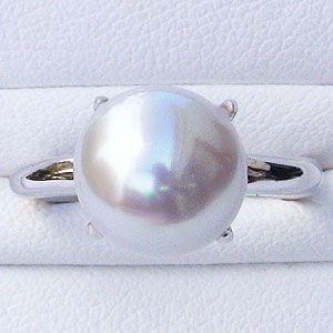 パール 指輪 真珠 リング 南洋真珠 18金 k18 ホワイトゴールド