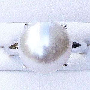 パール 指輪 真珠 リング 南洋白蝶真珠 12mm ホワイトゴールド
