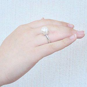 パール 指輪 真珠 リング 南洋白蝶真珠 12mm ホワイトゴールド