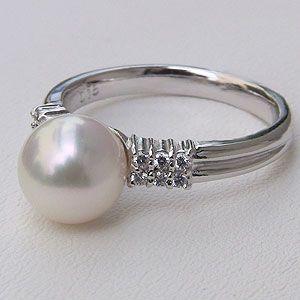 パール リング パールリング k18 k18 18金 ホワイトゴールド 真珠 指輪 あこや本真珠 8mm ダイヤモンド レディース 冠婚葬祭 プレゼント ご褒美 自分買い pu_3