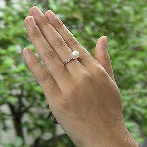パールリング 普段使い 真珠指輪 パール リング 本真珠 あこや アコヤ キュービックジルコニア レディース 冠婚葬祭 プレゼント ギフト ご褒美 自分買い puの画像