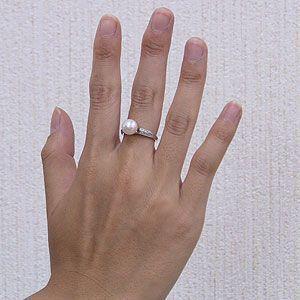 パールリング 普段使い 指輪 真珠 パール リング あこや本真珠 キュービックジルコニア シルバー 冠婚葬祭 人気 プレゼント ギフト ご褒美 自分買い puの画像