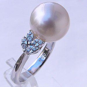 パール 指輪 真珠 リング 南洋白蝶真珠 12mm ホワイトゴールド