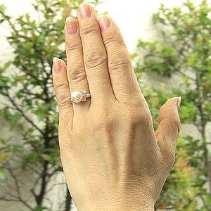 パールリング 普段使い パール リング 真珠 指輪 キュービックジルコニア あこや アコヤ シルバー レディース 冠婚葬祭 プレゼント ギフト 自分買い puの画像