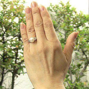 パール リング 真珠 プラチナ レディース花珠花珠 ダイヤモンド