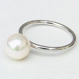 パール リング 普段使い あこや本真珠 k18 18k 18金 ホワイトゴールド 華奢 ピンキー 送料無料 プレゼント ギフト ご褒美 自分買い puの画像