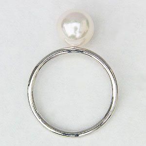 パール リング 普段使い あこや本真珠 k18 18k 18金 ホワイトゴールド 華奢 ピンキー 送料無料 プレゼント ギフト ご褒美 自分買い puの画像