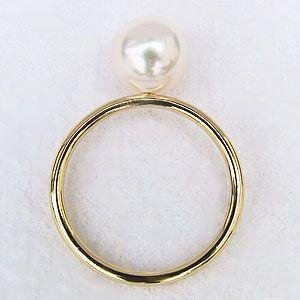 パールリング 普段使い パール リング k18 k18 18金 真珠 指輪 