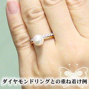 パール リング 普段使い k18 18k 18金 イエローゴールド 真珠