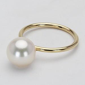 パールリング 普段使い パール リング k18 k18 18金 指輪 真珠 ピンキーリング ゴールド フォーマル シンプル デザイン プレゼント ギフト ご褒美 自分買い puの画像