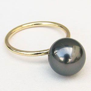 パール リング 真珠指輪 ブラックパール 18金 k18 18k イエロー パール リング 真珠指輪 ブラックパール 18金 k18 18k イエロー