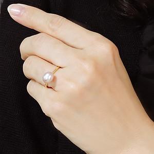 パール リング 真珠 指輪 パールリング k18 18金 ゴールド 華奢 パール リング 真珠 指輪 パールリング k18 18金 ゴールド 華奢