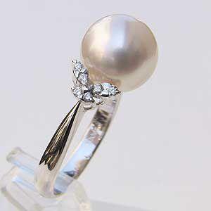 パール 指輪 真珠 リング 真珠 指輪 南洋白蝶 ダイヤモンド ピンクホワイト系 10mm t900 プラチナ ラウンド形 フォーマル プレゼント ギフト 自分買い p