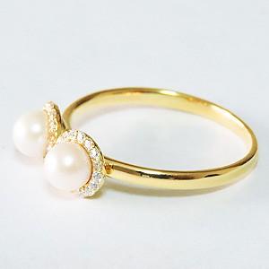 パールリング 普段使い パール リング k18 18金 真珠 イエローゴールド ダイヤモンド ゴールド 18k 6月誕生石 冠婚葬祭 プレゼント ギフト 自分買い puの画像