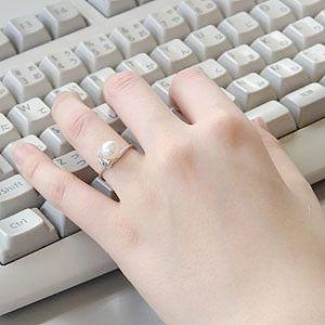 パールリング 普段使い パール リング あこや真珠 真珠リング ダイヤモンド k10 ホワイトゴールド 6月誕生石 冠婚葬祭 送料無料 プレゼント ギフト puの画像