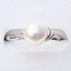 パールリング 普段使い パール リング k18 k18 18金 ダイヤモンド イエローゴールド 8mm 6月誕生石 冠婚葬祭 保証書付 プレゼント ギフト ご褒美 自分買い puの画像