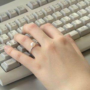 パールリング 普段使い パール リング レディース あこや真珠 ダイヤモンド k10 ホワイトゴールド 冠婚葬祭 送料無料 プレゼント ギフト ご褒美 自分買い puの画像