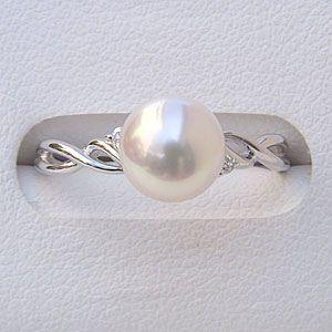 パールリング 普段使い パール リング k18 k18 18金 ダイヤモンド イエローゴールド 8mm 6月誕生石 冠婚葬祭 保証書付 プレゼント ギフト ご褒美 自分買い puの画像