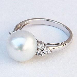 パール 指輪 真珠 リング 真珠 指輪 リング 南洋真珠パール pt900 プラチナリング ダイヤモンド 記念日 フォーマル 人気 プレゼント