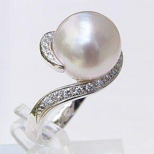 パール 指輪 真珠 リング 南洋真珠 ホワイトゴールド