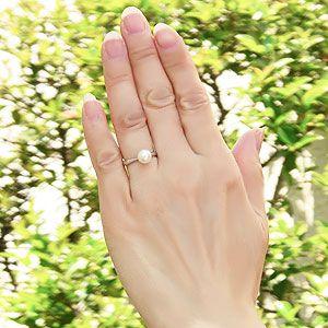 パールリング 普段使い 真珠リングパール 指輪 真珠 ybiwa あこや真珠 k10 ホワイトゴールド 冠婚葬祭 フォーマル プレゼント ギフト ご褒美 自分買い puの画像